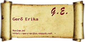 Gerő Erika névjegykártya